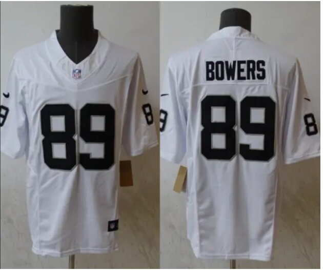 Men Las Vegas Raiders #89 Brock Bowers white 2024  Nike NFL Jersey->new york giants->NFL Jersey